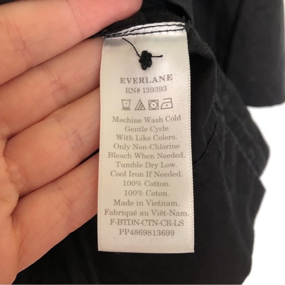 Everlane Silky Cotton Relaxed Shirt Black New 2 - Picture 4 of 7